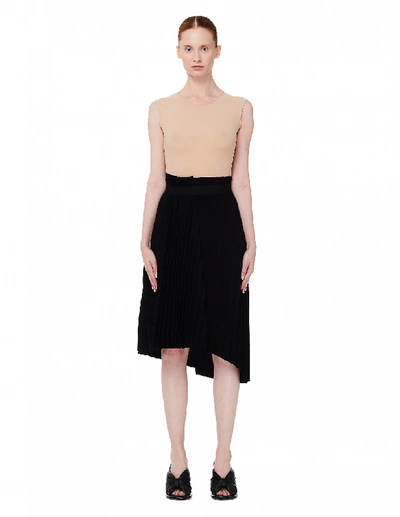 Shop Balenciaga Fancy Black Pleated Skirt