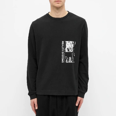 Shop Alyx 1017  9sm Long Sleeve Grid Reality Systems Printed Tee In Black