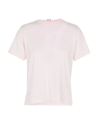 Thom Browne Contrast Trim Cotton T-shirt In Pink