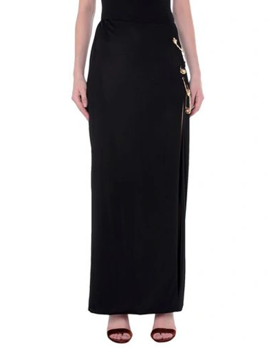 Shop Versace Long Skirts In Black