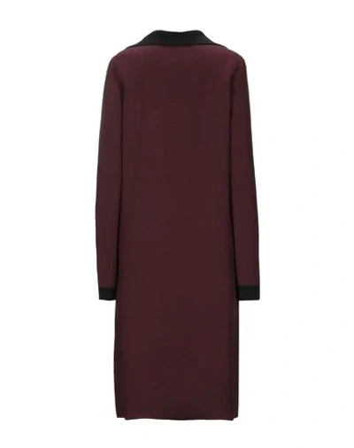 Shop Bottega Veneta Woman Midi Dress Burgundy Size 4 Cashmere, Viscose, Polyamide, Polyester, Eco Polyest In Red