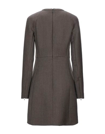 Shop Jil Sander Woman Mini Dress Dark Brown Size 4 Virgin Wool, Silk