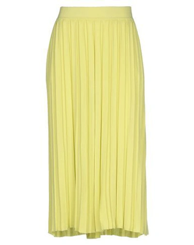 Shop Sminfinity 3/4 Length Skirts In Acid Green