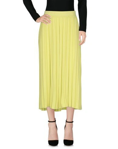 Shop Sminfinity 3/4 Length Skirts In Acid Green