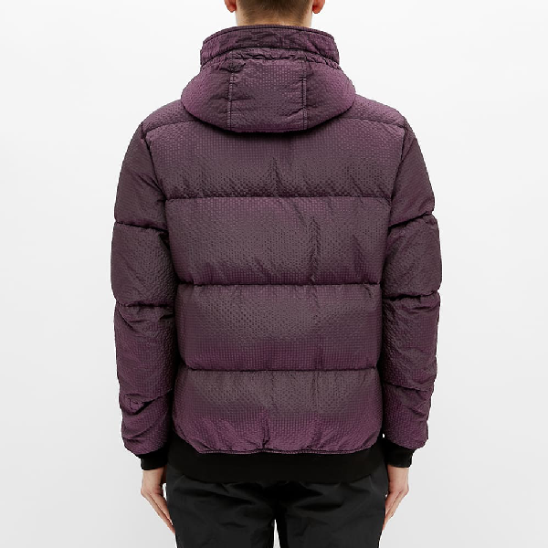 Stone Island Burgundy Logoed Down Jacket Fw In Purple Modesens