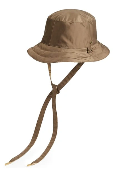 Shop Gucci Reversible Gg Canvas & Nylon Bucket Hat In Brown