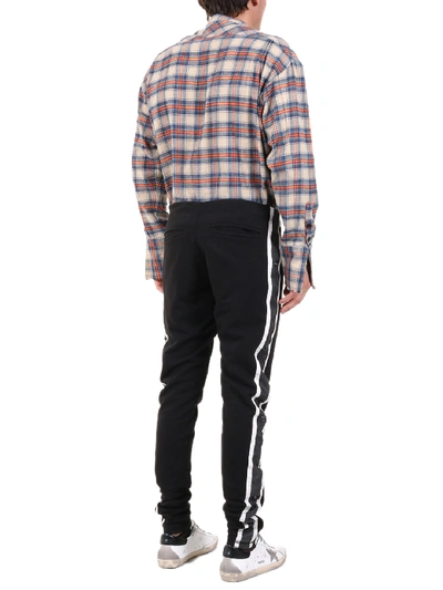 Shop Greg Lauren Stripe Track Pants In Black