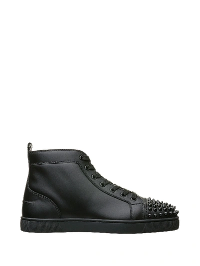 Shop Christian Louboutin Lou Spikes Sneakers In Black