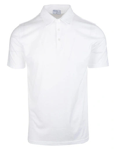 Shop Fedeli White Man Polo Shirt In Jersey