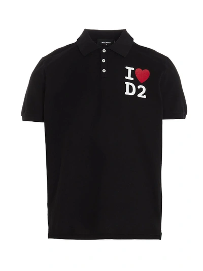 Shop Dsquared2 I Love Dsq Polo In Black