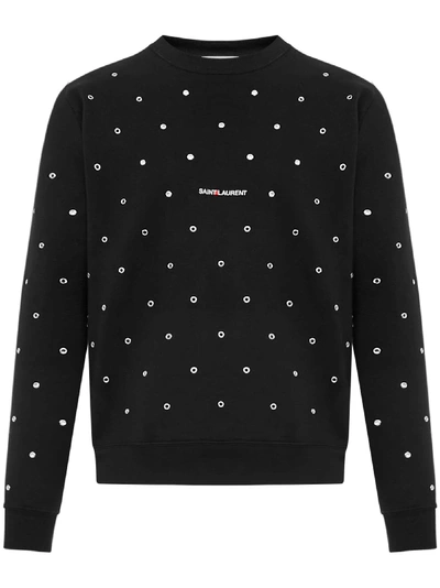 Shop Saint Laurent Sweatshirt In Black/silver