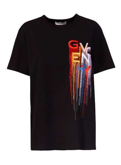 Shop Givenchy Gradient Logo T-shirt In Nero