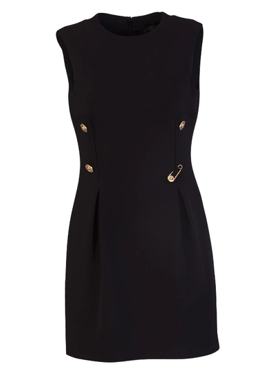 Shop Versace Safety Pin Dress In Nero