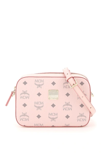 Shop Mcm Visetos Camera Bag In Powder Pink (pink)