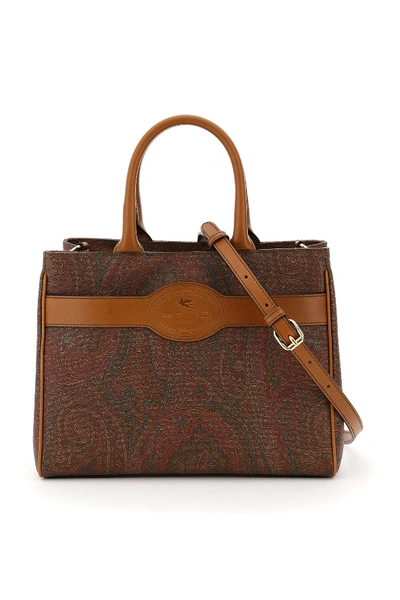 Shop Etro Paisley Tote Bag In Rosso (brown)