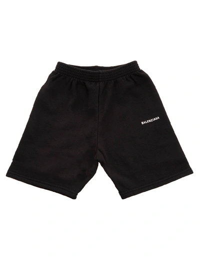 Shop Balenciaga Black Kid Bermuda Shorts With Logo