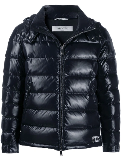 Shop Valentino Down Jacket In Black