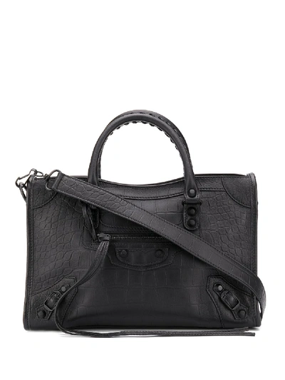 Shop Balenciaga City Small Leather Handbag In Black