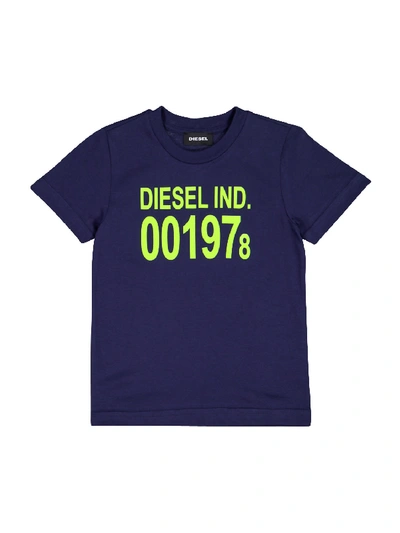 Shop Diesel Kids T-shirt Tdiego001978b-r For For Boys And For Girls In Blue