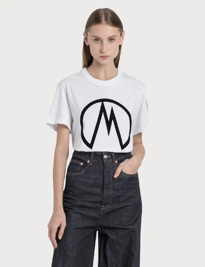 Shop Moncler M Logo T-shirt In White