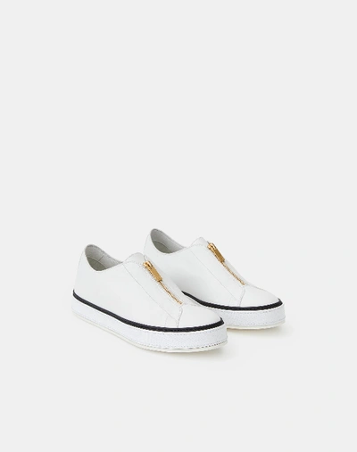 Shop Lafayette 148 Matte Leather Selby Sneaker-white