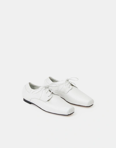 Shop Lafayette 148 Shiny Grain Leather Michaela Oxford-white