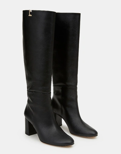 Shop Lafayette 148 Leather Vale Kneehigh Icon Bootblack In Black
