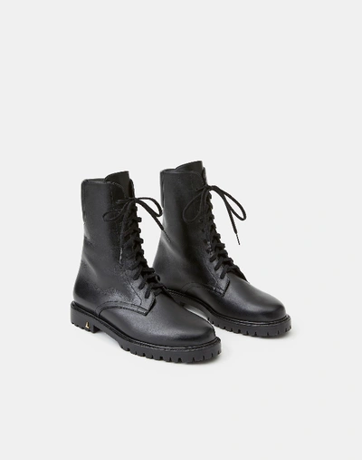 Shop Lafayette 148 Leather Finley Combat Boot-black