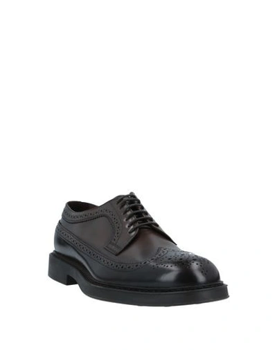 Shop Doucal's Lace-up Shoes In Dark Brown