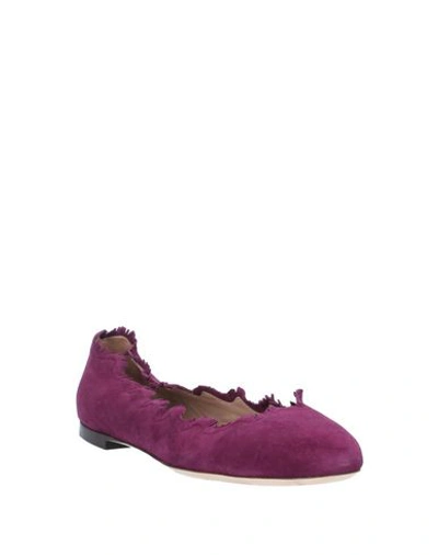 Shop Chloé Ballet Flats In Dark Purple