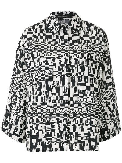 Shop Andrea Marques Short Sleeves Printed Shirt In Black