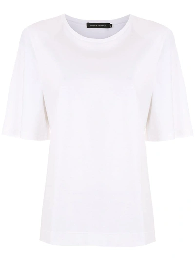 Shop Andrea Marques Structured Shoulders T-shirt In White
