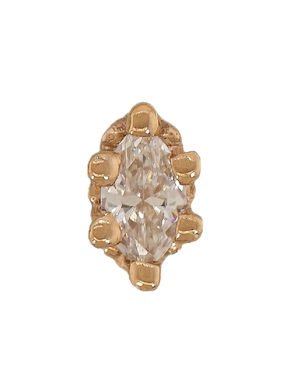Shop Bvla 14kt Rose Gold Marquise Diamond Crown Prong Stud Earring In Rosegold