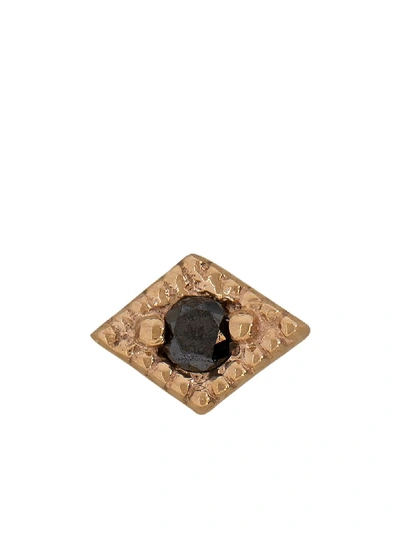 Shop Bvla 14kt Rose Gold Harlequin Black Diamond Stud Earring In Rosegold