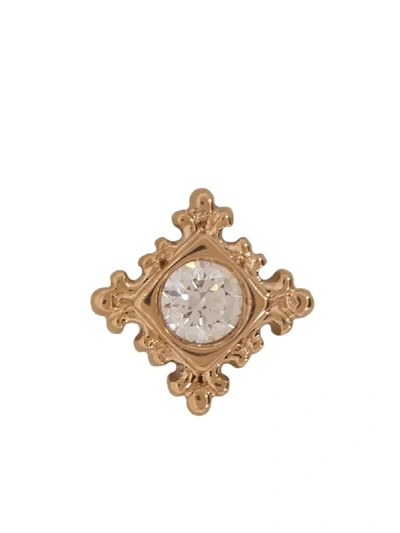 Shop Bvla 14kt Rose Gold Diamond Flourish Illusion Stud Earrings In Rosegold
