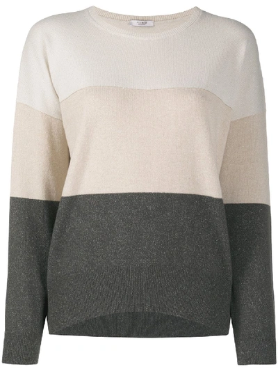 Shop Peserico Crew Neck Knitted Jumper In Neutrals