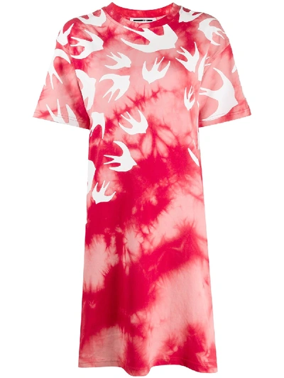 Shop Mcq By Alexander Mcqueen Tie-dye T-shirt Dress In Red