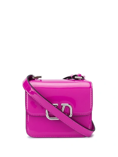 Shop Valentino Micro Vlogo Leather Bag In Pink