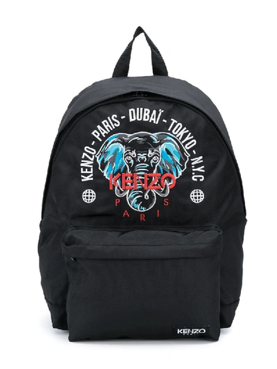 Shop Kenzo Elephant-motif Backpack In Black