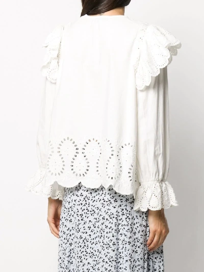 Shop Sea Broderie Anglaise Ruffle Blouse In White