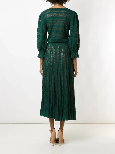 Shop Cecilia Prado Knitted Melody Midi Dress In Green