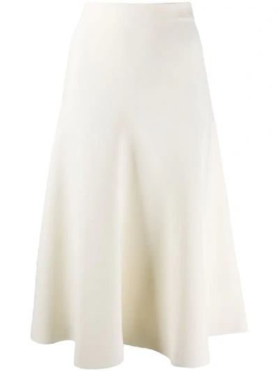 Shop Valentino High-waist Midi Skirt In Neutrals