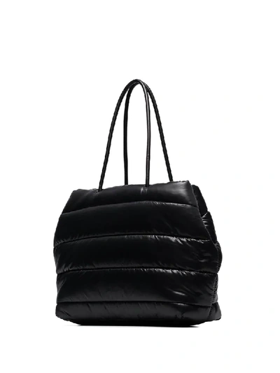 Shop Moschino Puffer Logo Bag In Black