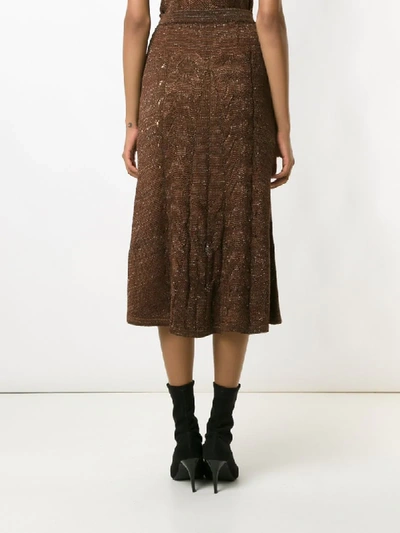 Shop Cecilia Prado Knitted Marie Midi Skirt In Brown