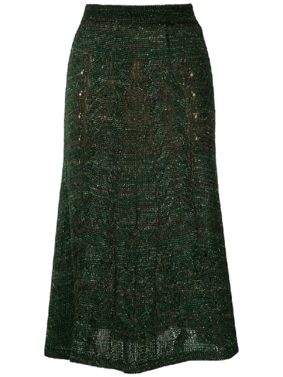 Shop Cecilia Prado Knitted Marie Midi Skirt In Green