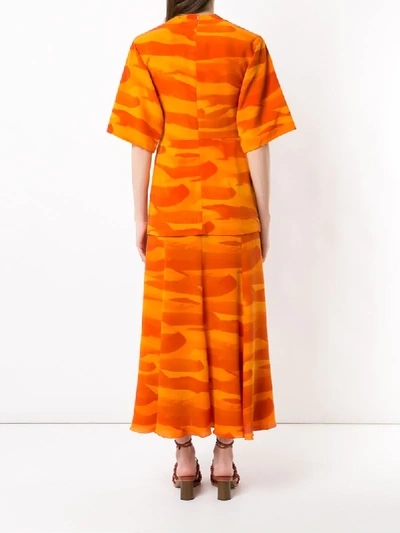 Shop Andrea Marques Silk T-shirt Dress In Orange