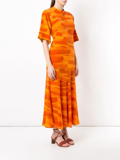 Shop Andrea Marques Silk T-shirt Dress In Orange