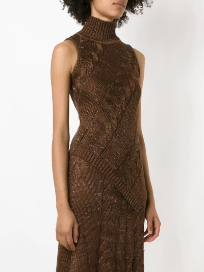 Shop Cecilia Prado Knitted Mariane Blouse In Brown