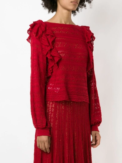 Shop Cecilia Prado Knitted Melissa Blouse In Red