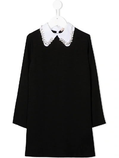 Shop N°21 Crystal-embellished Cotton Blouse In Black